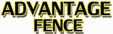 "ADVANTAGE FENCE" in bold black letters with a yellow outline and shadow effect.