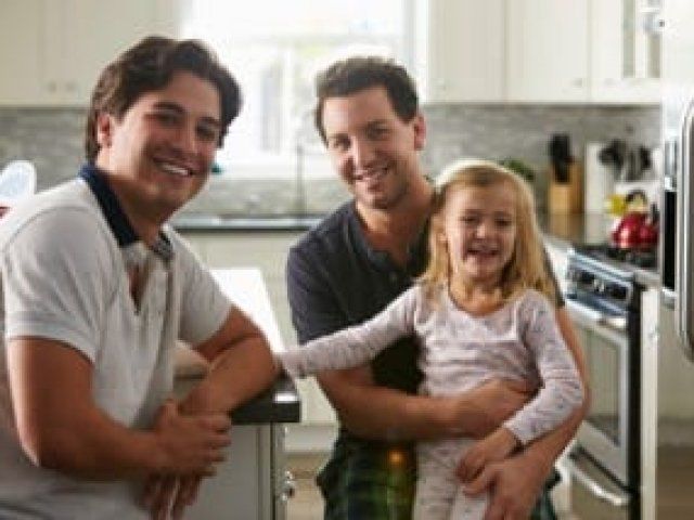 Family in kitchen
