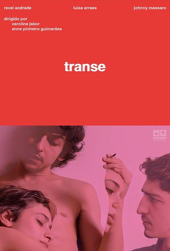 A poster for a movie called transe with two men and a woman on it.