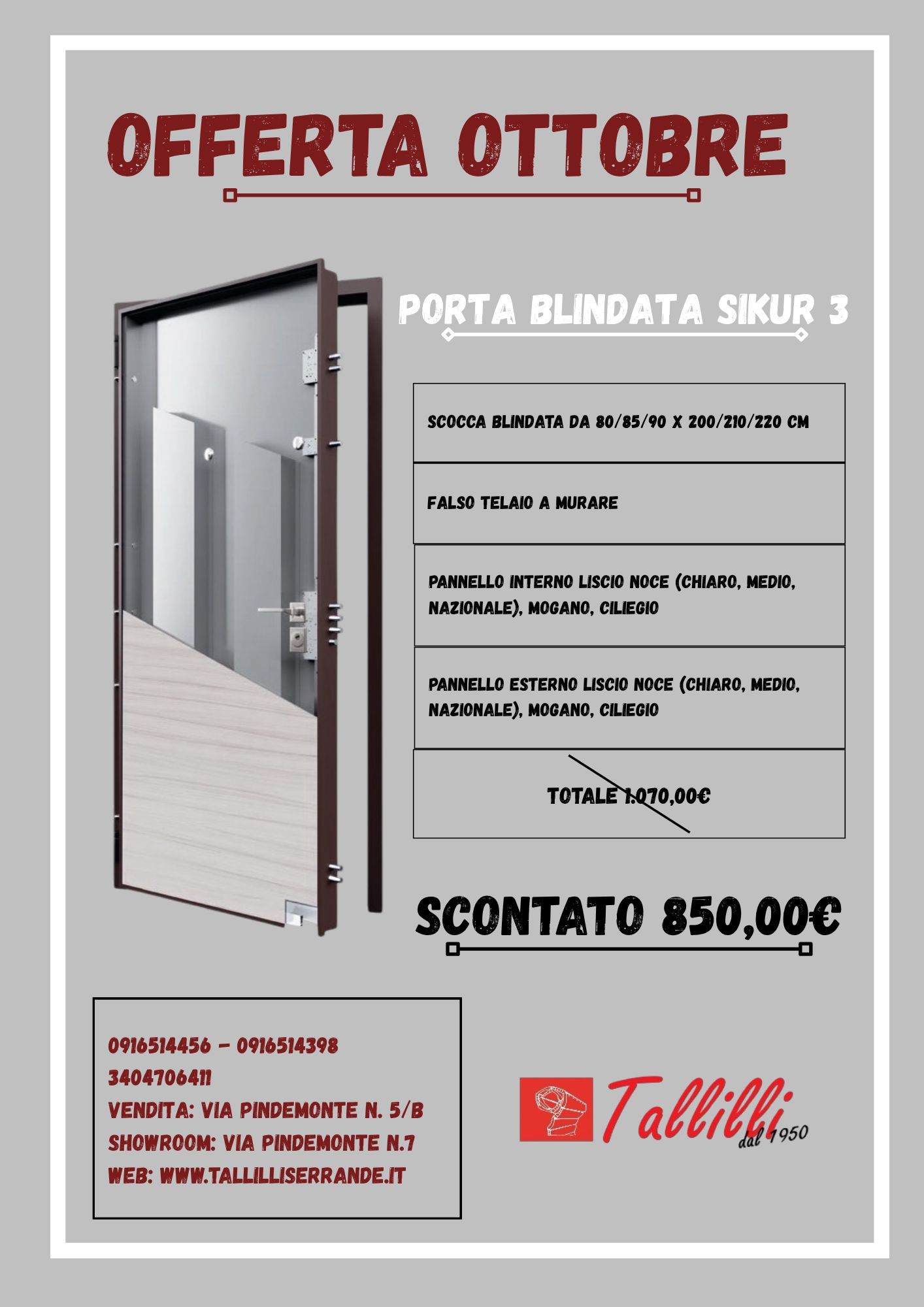 ifferta ottobre porta blindata
