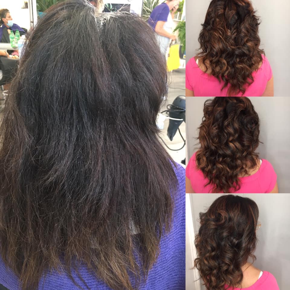 Piega mossa capelli castani