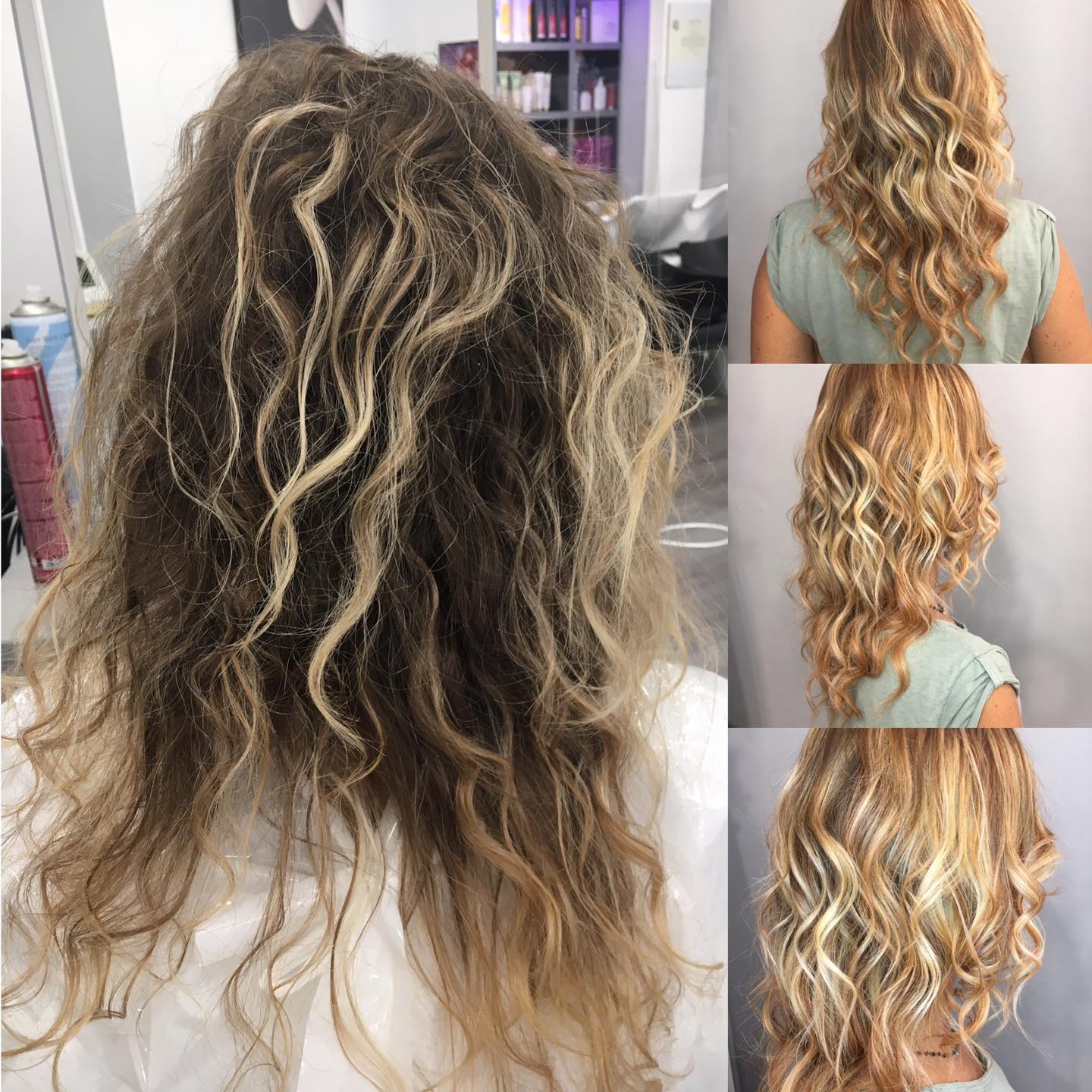 Piega mossa capelli biondi