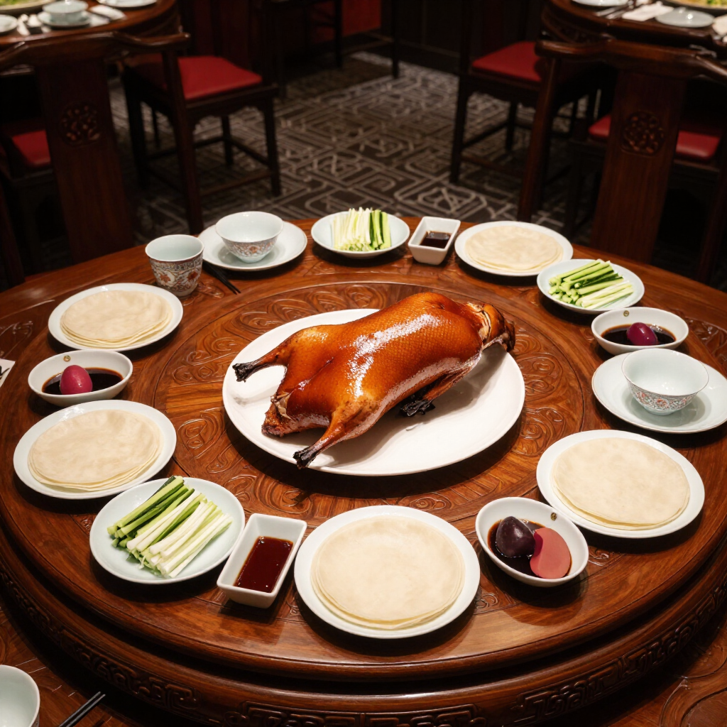 Serving a Peking Duck