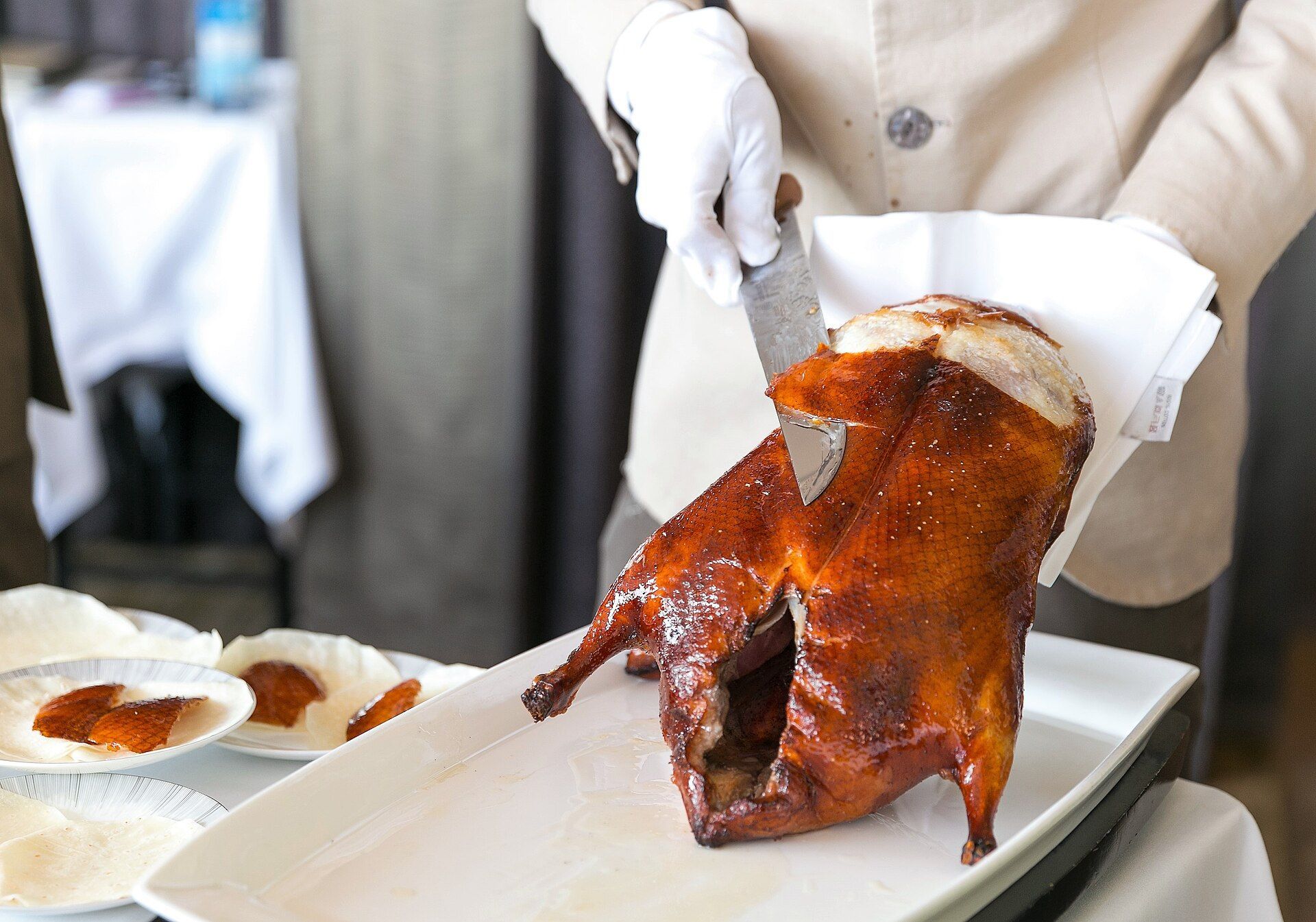 Carving a Peking Duck