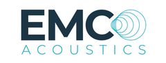 A logo for emco acoustics is shown on a white background.