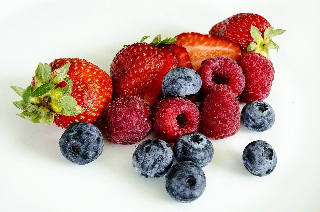 Conjunto de frutos rojos