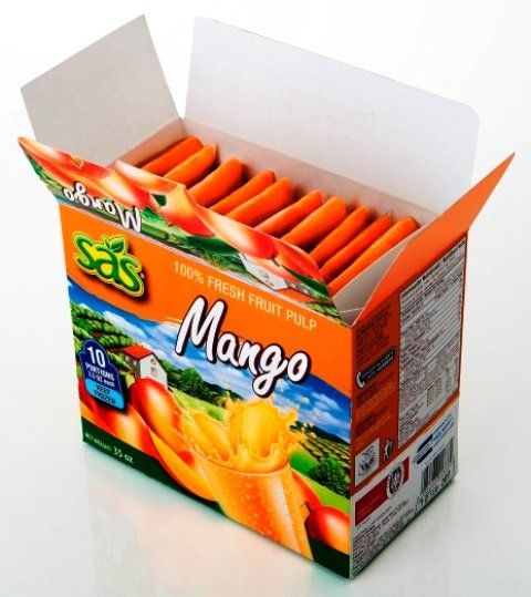 caja de pulpa de fruta de mango