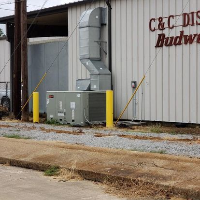 A building with the word budweiser on it