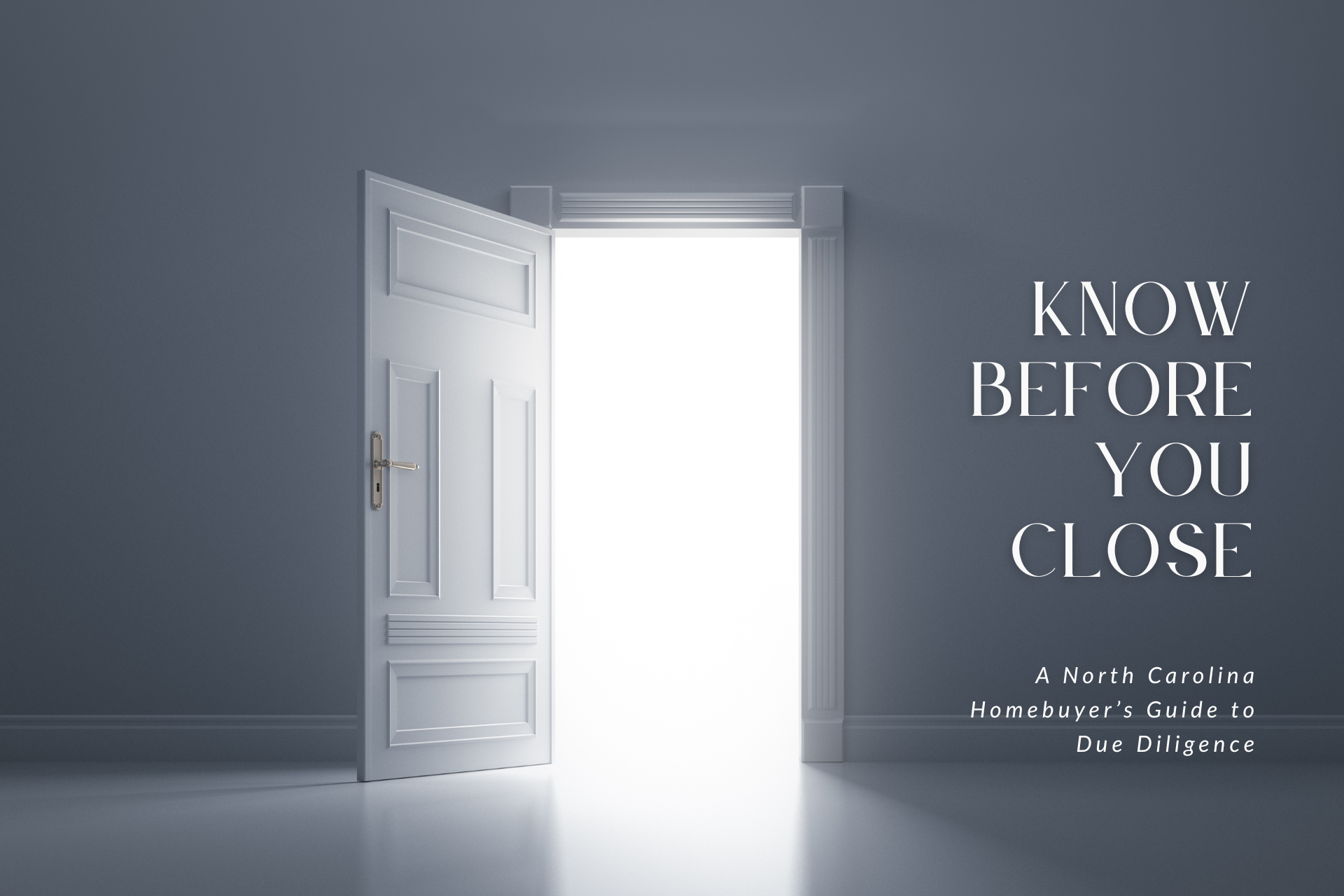 An open door in a dark room with the words `` know before you close '' written on it.