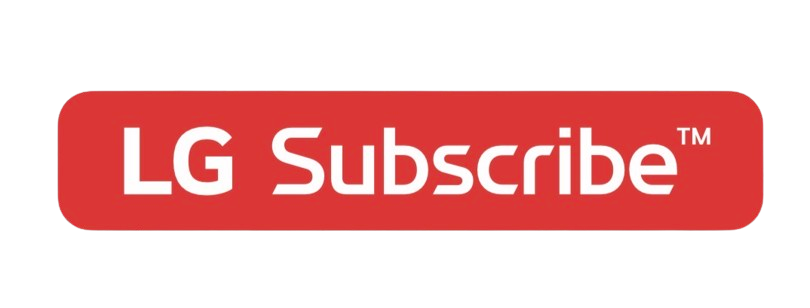 Red button with rounded corners displaying "LG Subscribe&trade;" in white text.