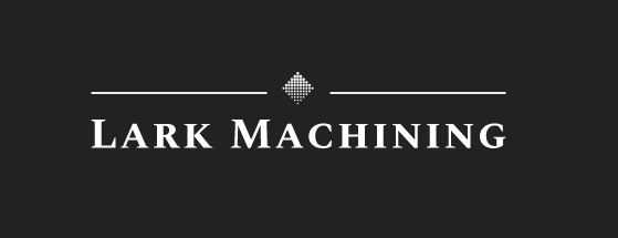 A black and white logo for lark machining