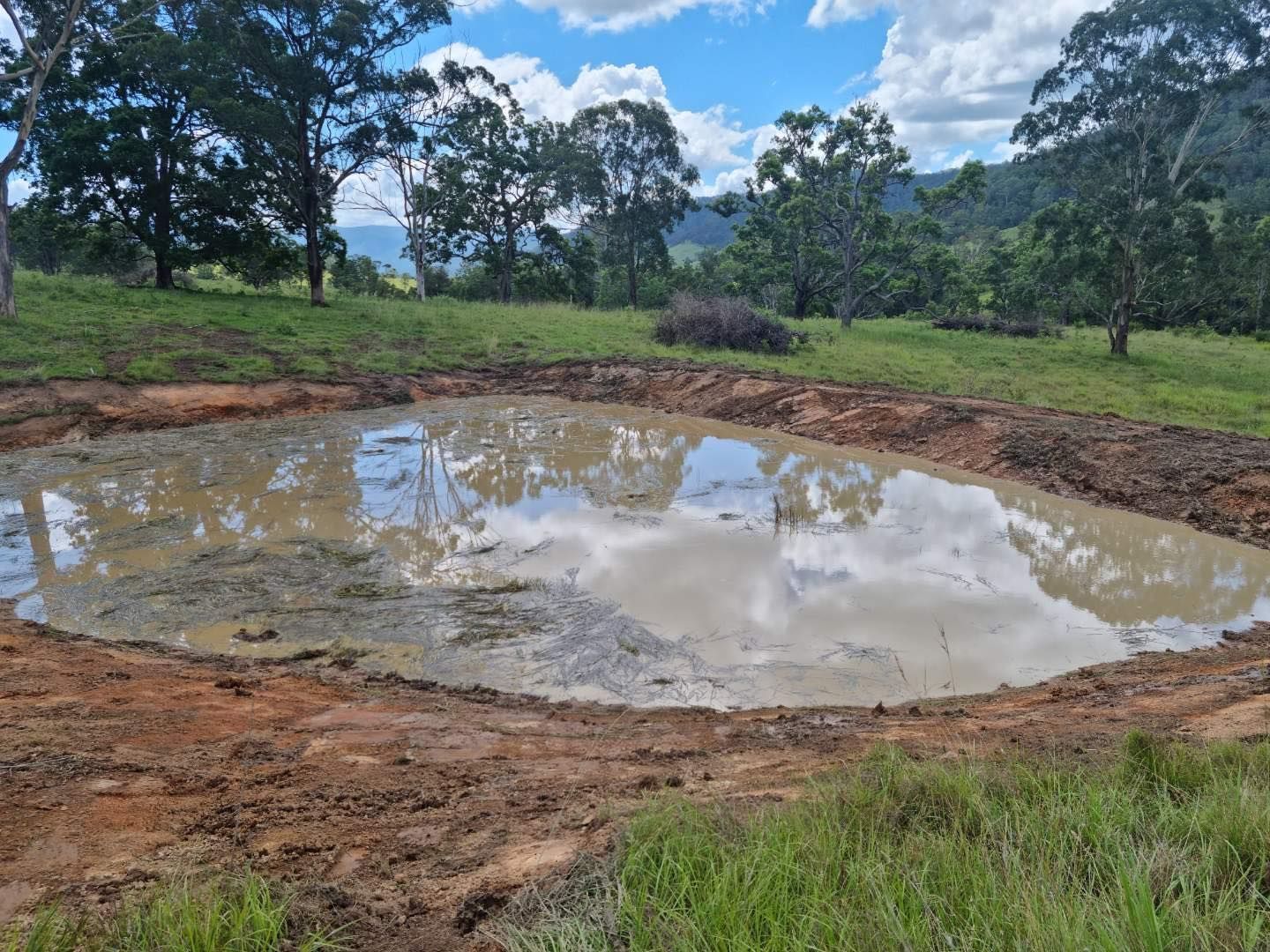 Working on Dam - Professional Earthmovers in Grafton, NSW