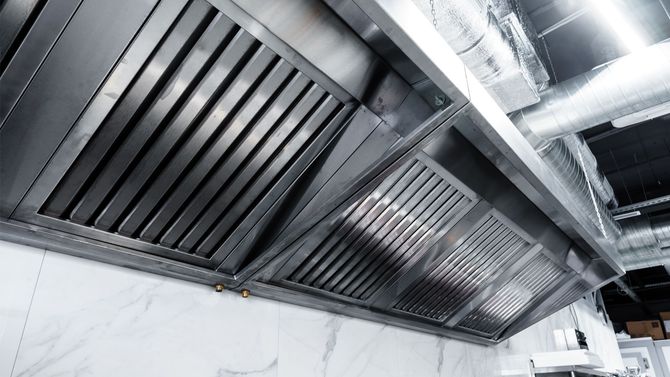 power washed kitchen exhaust hood