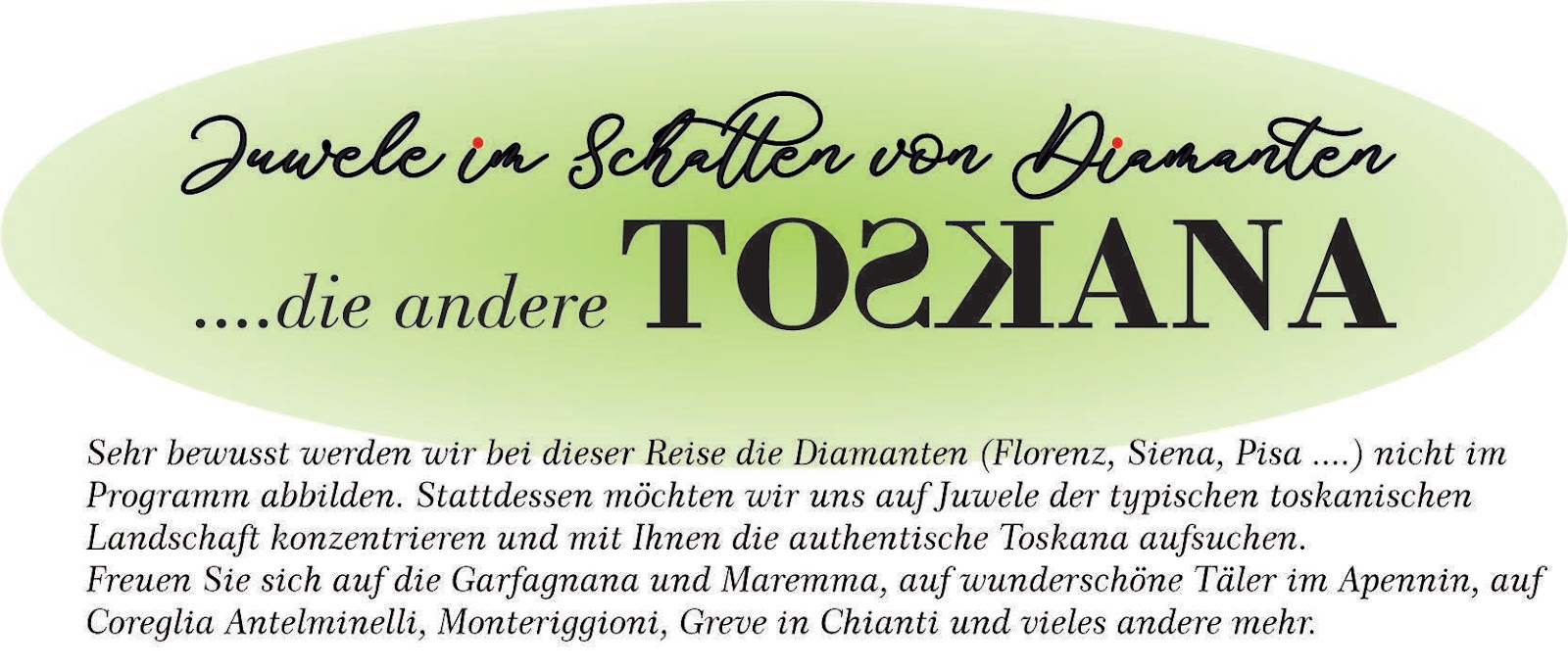 Text on a green background with