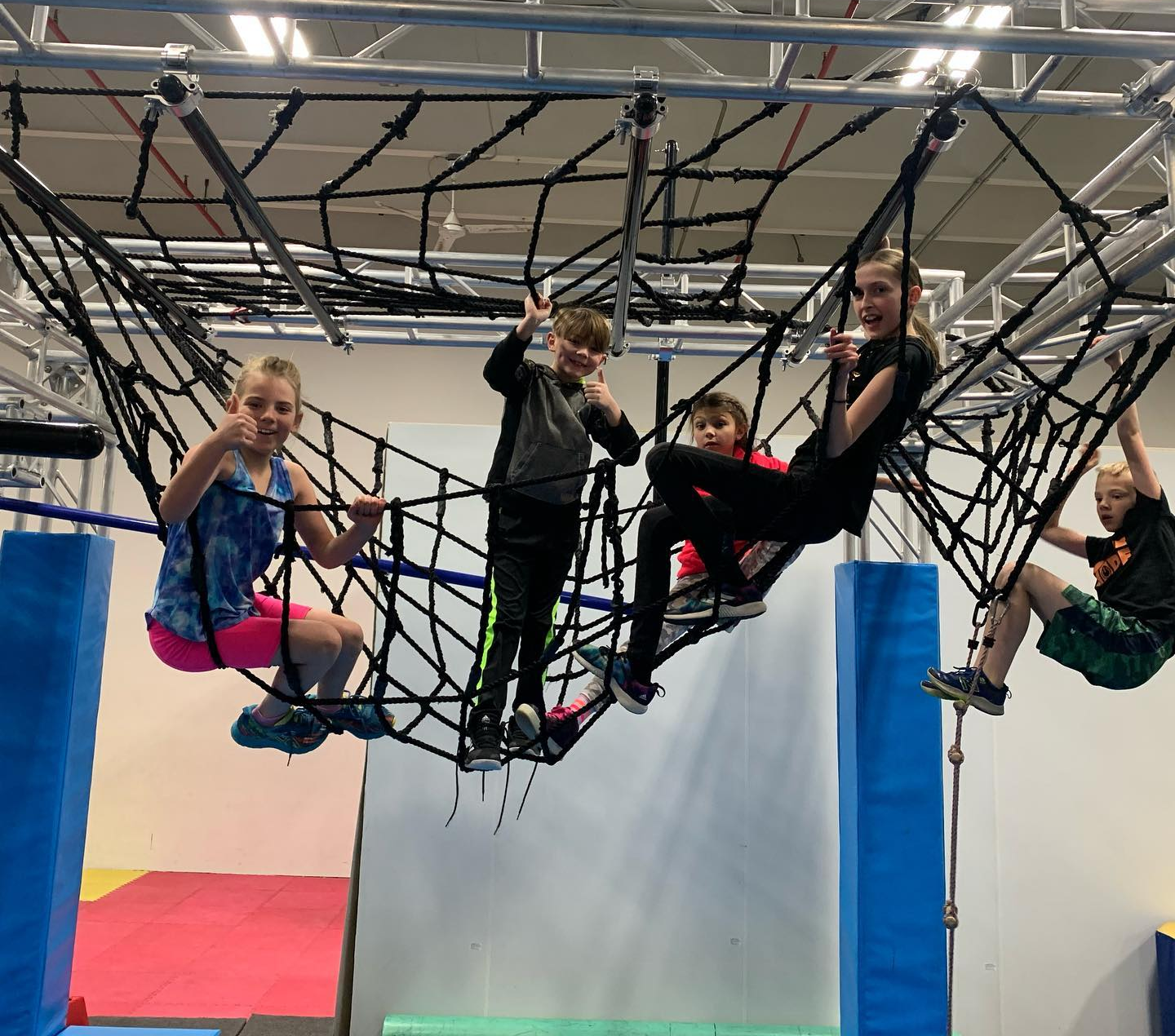Kids playing in a cargo net