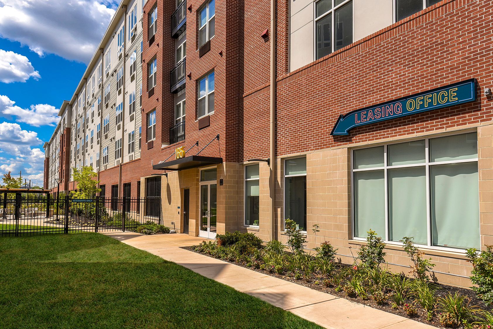 Apartment building exterior with 