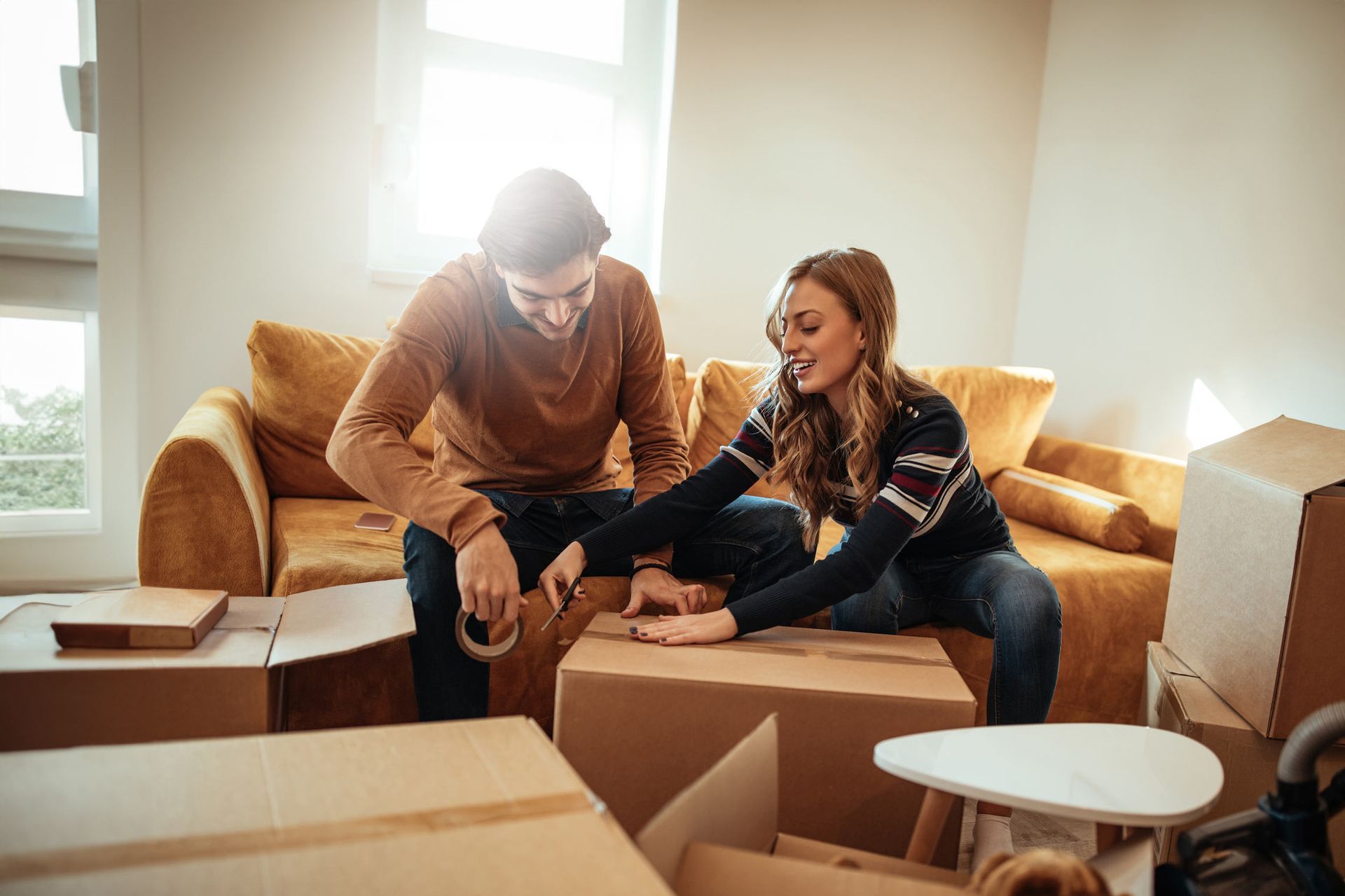 Happy Couple Packing — Tampa Bay, FL — Tampa Bay Relocation Concierge