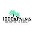 1000 Palms Hospitality Group logo with black text and green palm trees