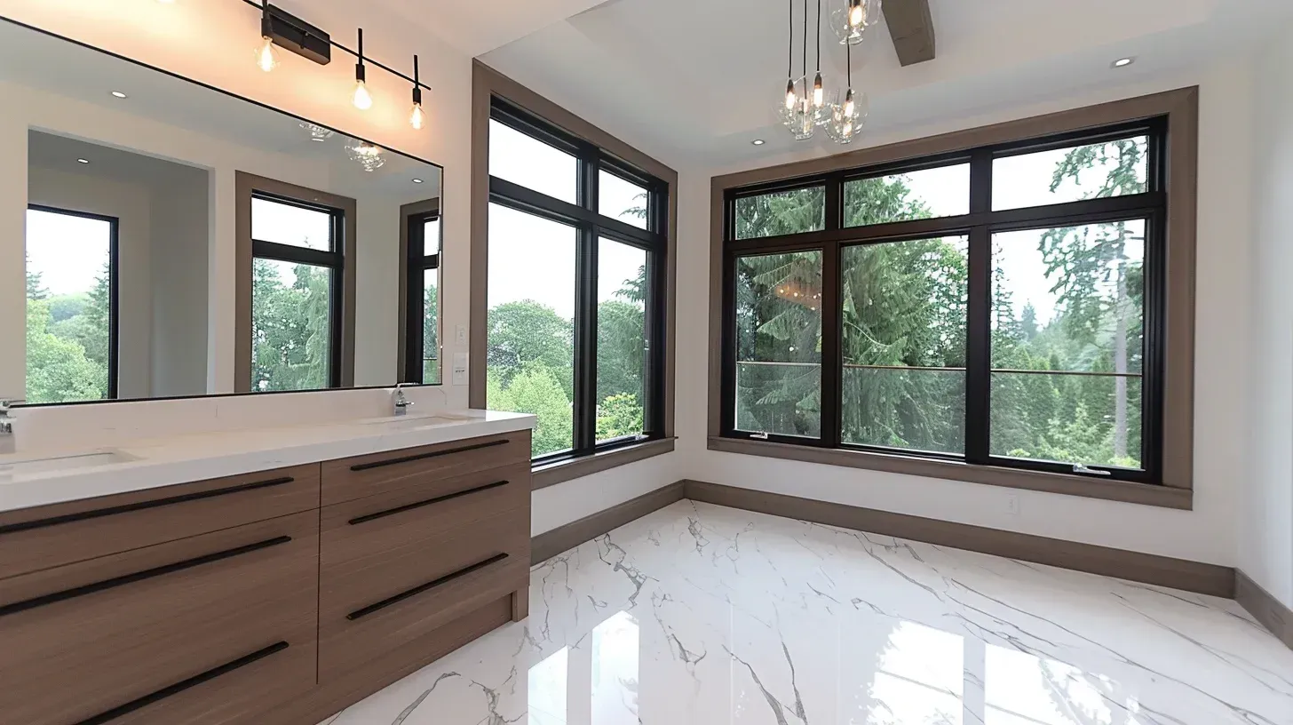 Vancouver bathroom renovation specialists upgrading PEX plumbing lines and installing quartz vanity top. LED recessed lighting improves task visibility. Fully licensed and insured contractors managed project.
Eco-friendly bathroom renovation Vancouver BC with low-VOC paint and energy-efficient LED lighting system. Water-saving fixtures reduce overall utility costs. Sustainable materials selected for long-term performance.
Modern bathroom remodeling Vancouver featuring wet-room design and concealed linear drain system. Porcelain tile flooring enhances minimalist contemporary style. Ideal for high-end condo bathroom upgrades.
Vancouver bathroom renovation with custom storage cabinetry and soft-close drawer mechanisms. Stone countertop installation adds durability and elegance. Completed by Metro Vancouver renovation experts.
Luxury ensuite bathroom remodel Vancouver showcasing freestanding tub and dual vanity layout. Heated floors and programmable thermostat increase year-round comfort. Designed to elevate overall property value.