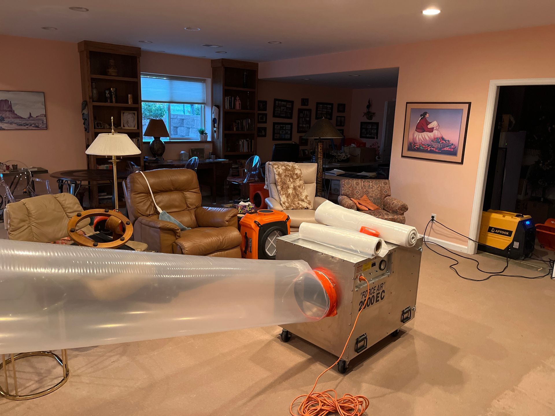 HEPA air scrubber under  negative air