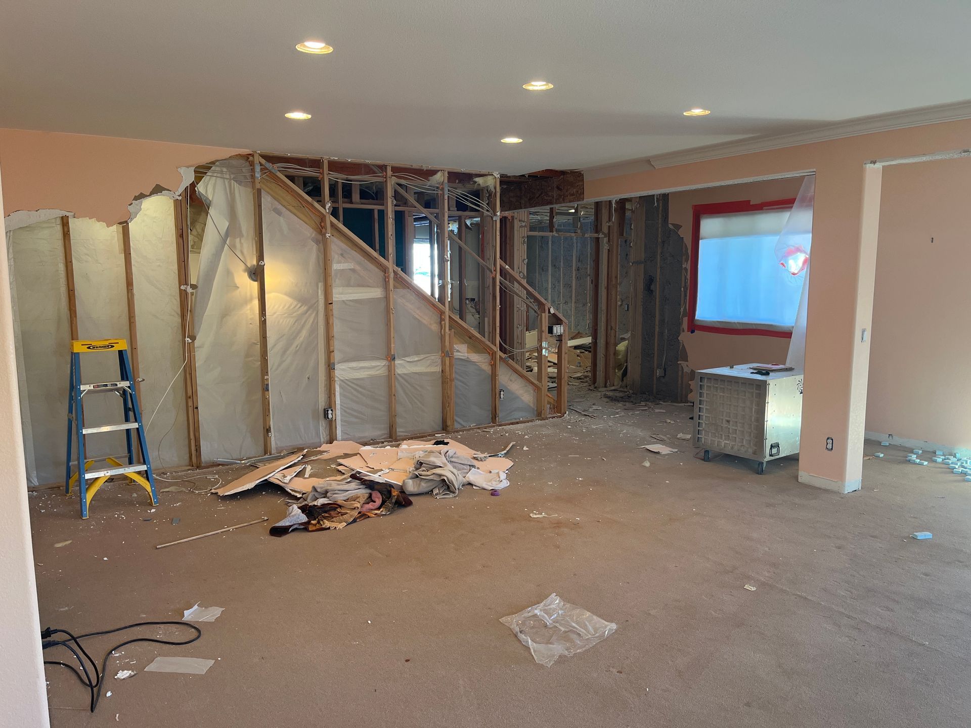 Demolition to CAT2 water damage room