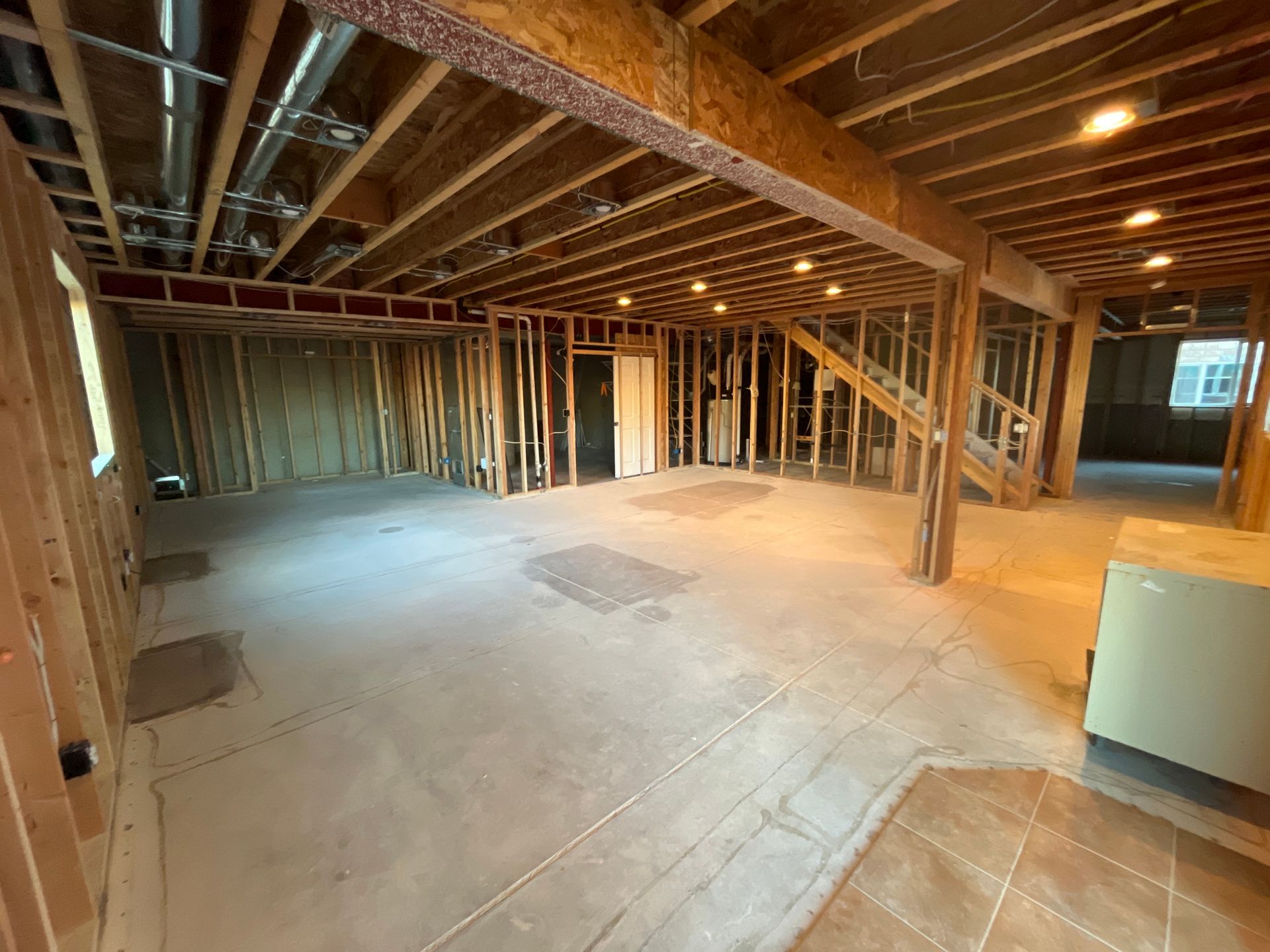 Clean room after water mitigation process 