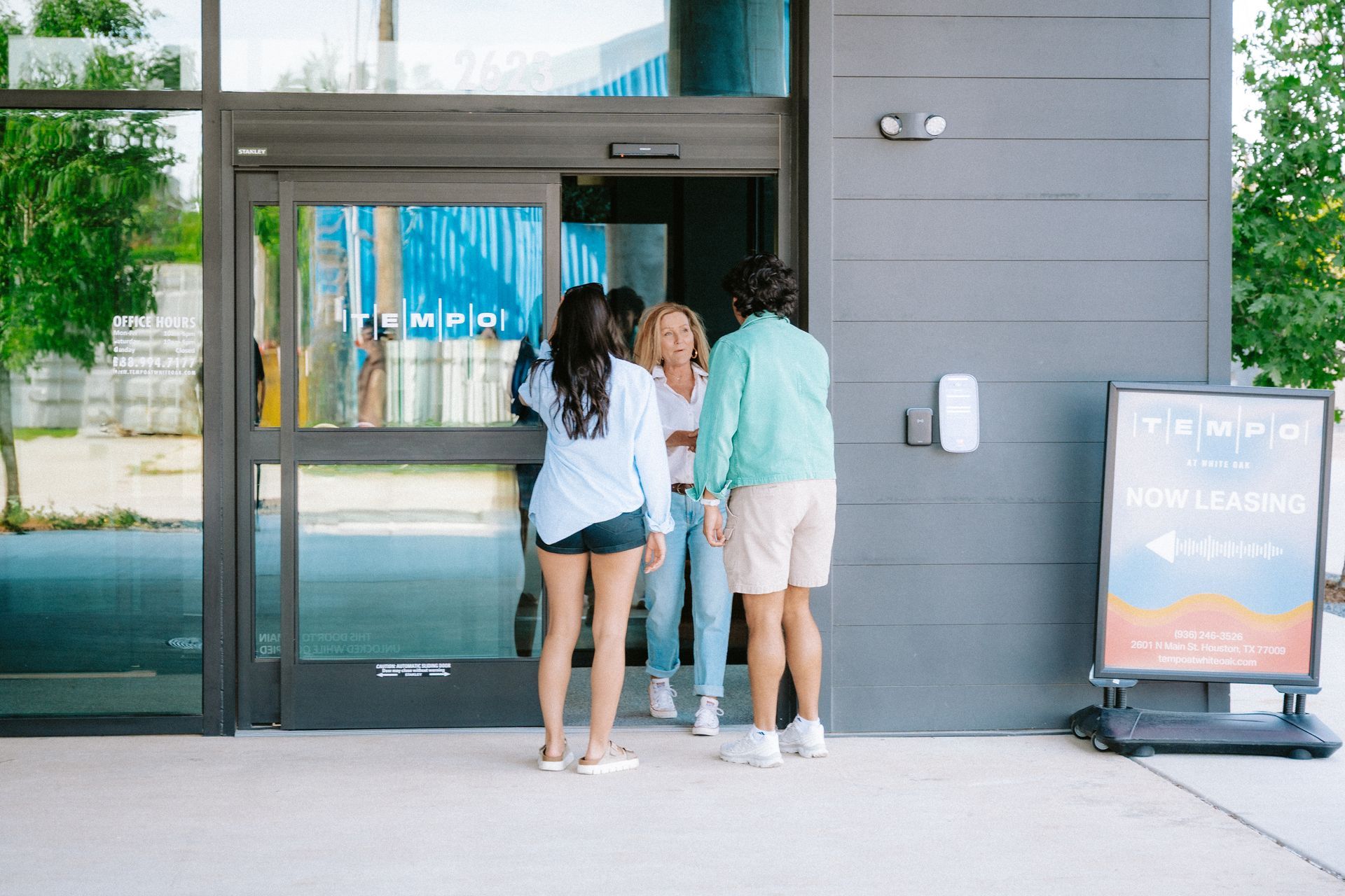 three people laughing