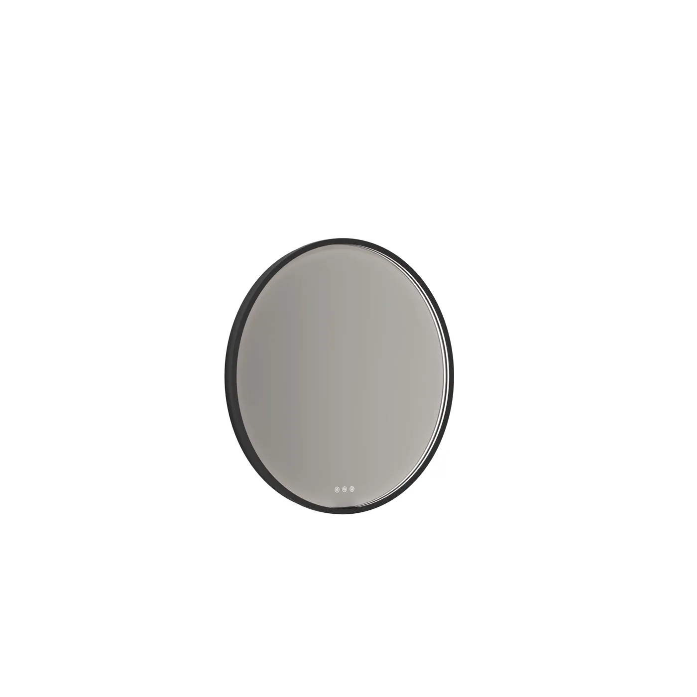 Moon mirror with frame, adjustable LED light, ø75 cm