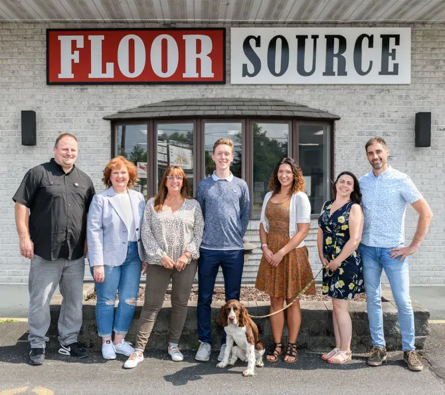 Floor Source team in front of Floor Source Building in Brodheadsville