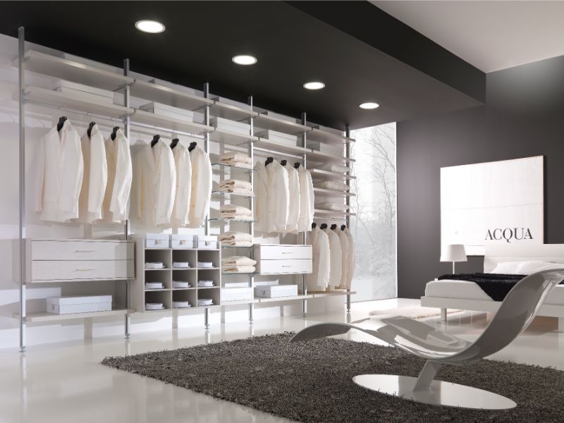 cabine armadio con porte trasparenti personalizzate