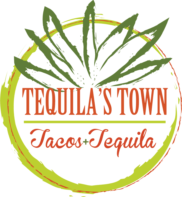 A logo for a mexican restaurant called tacos plus tequila