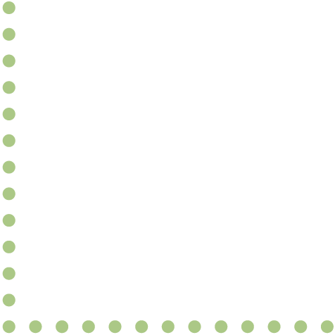 A green polka dot border on a white background.