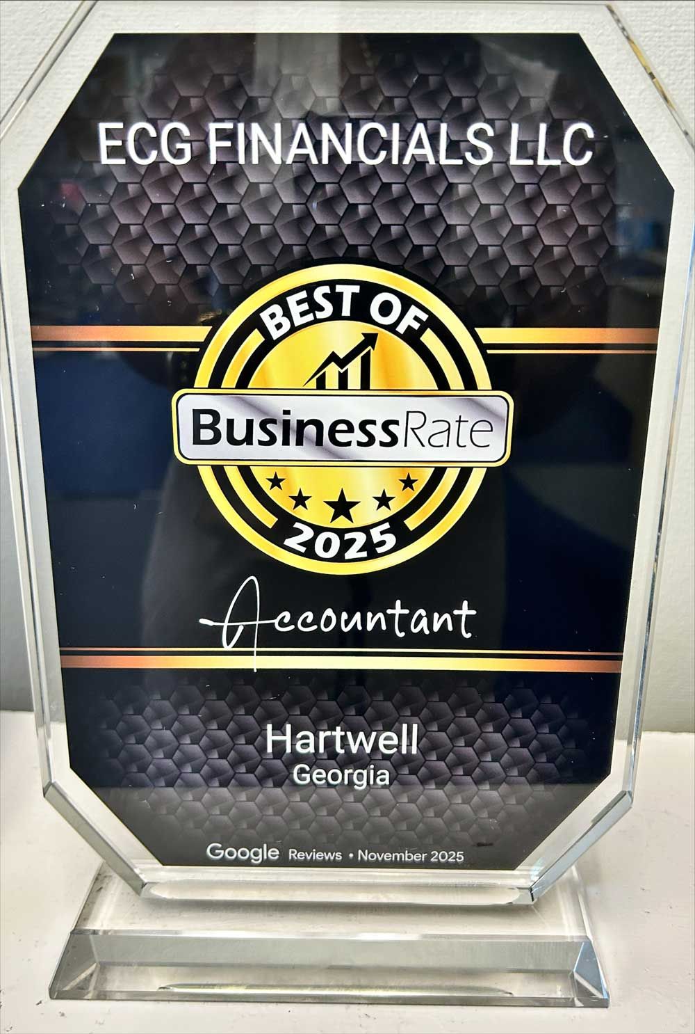 Award for ECG Financials LLC,