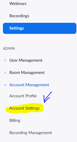 zoom account settings