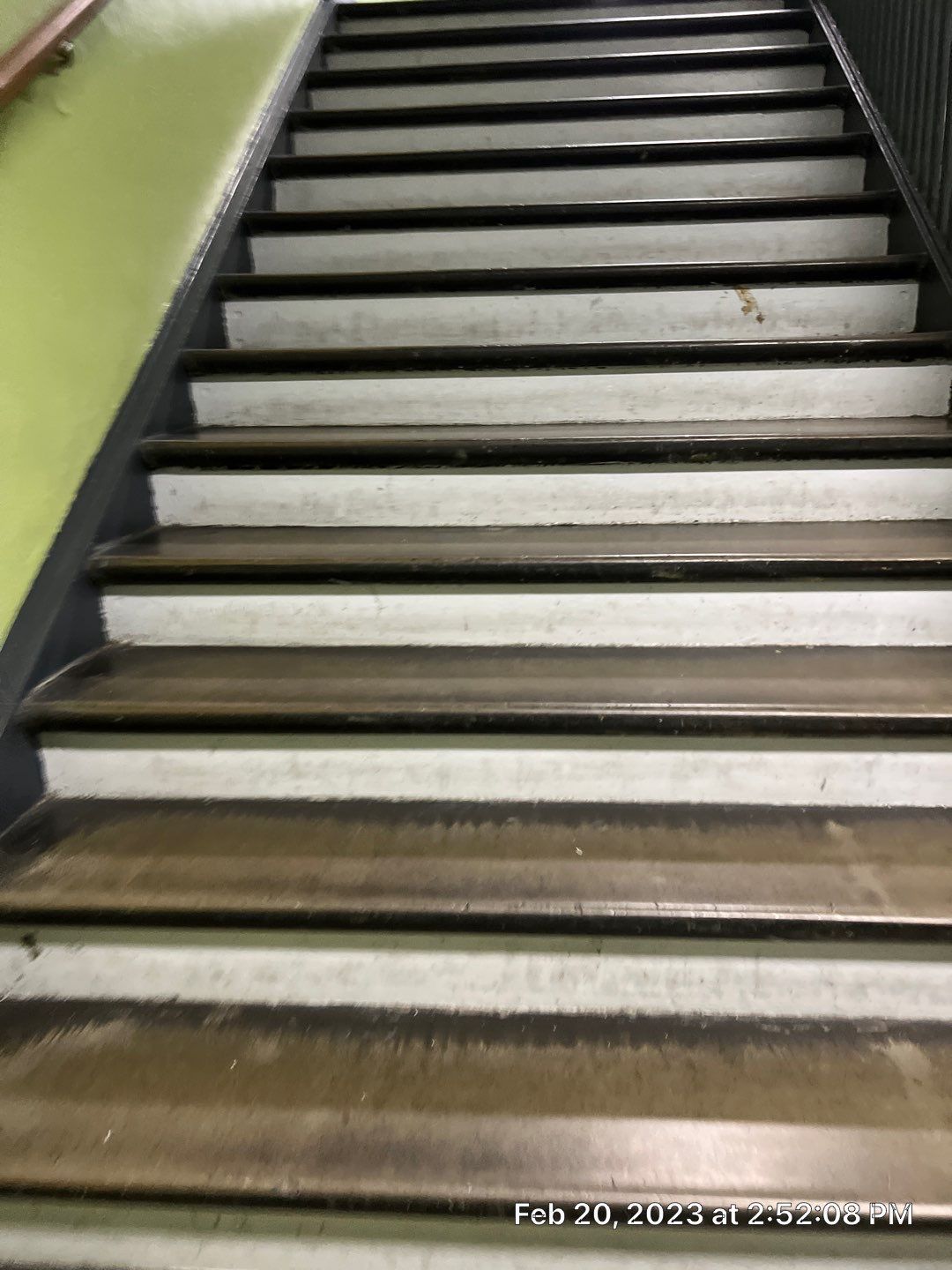 A close up of a set of stairs in a building.