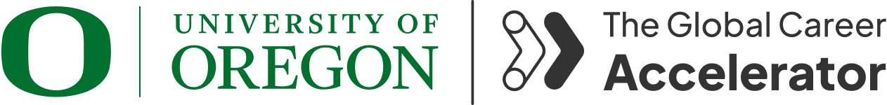 University of Oregon Global Career Accelerator logos