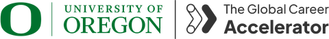 University of Oregon and Global Career Accelerator logos