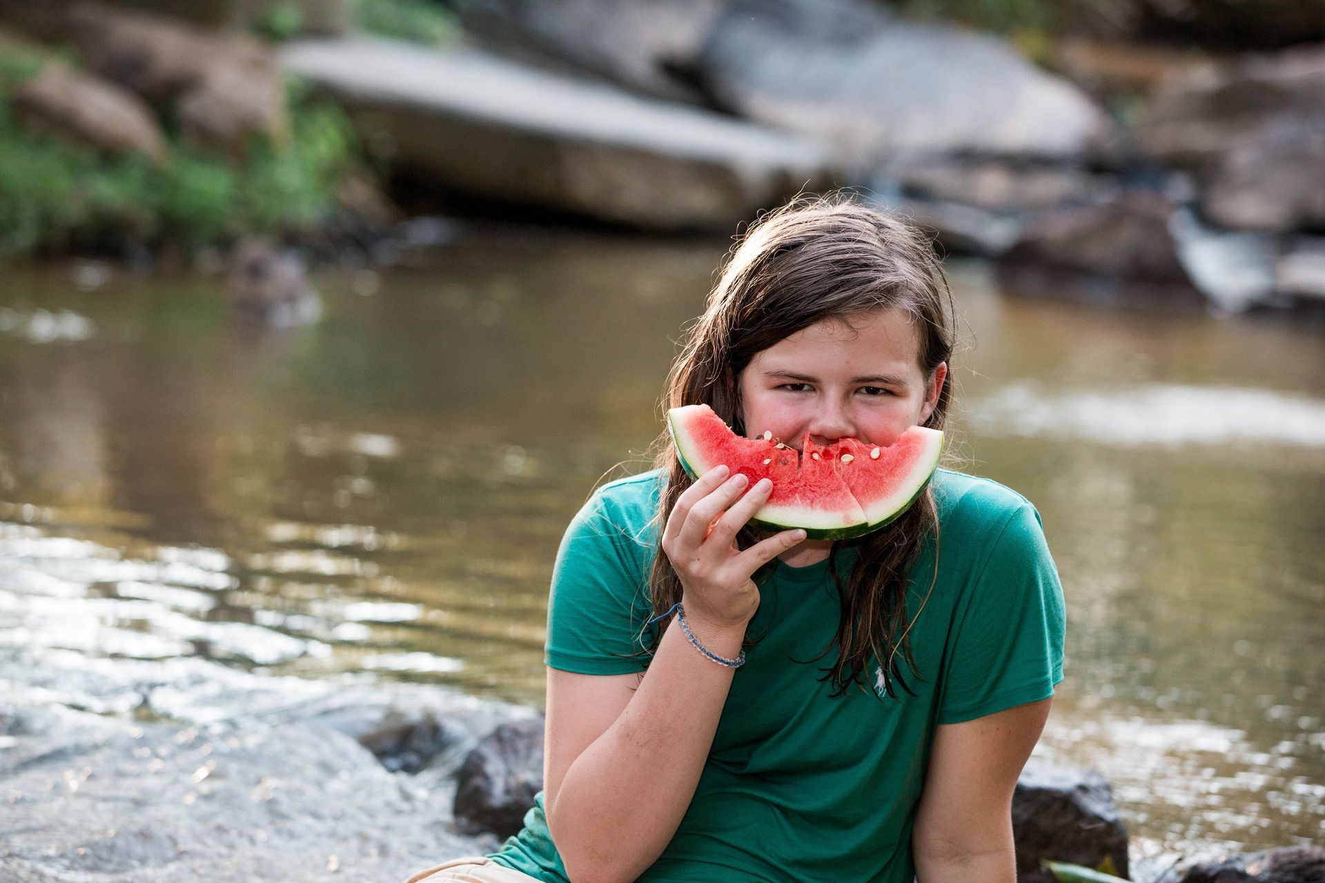 Girl with a watermeleon.
