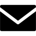 A black envelope with a white border on a white background.