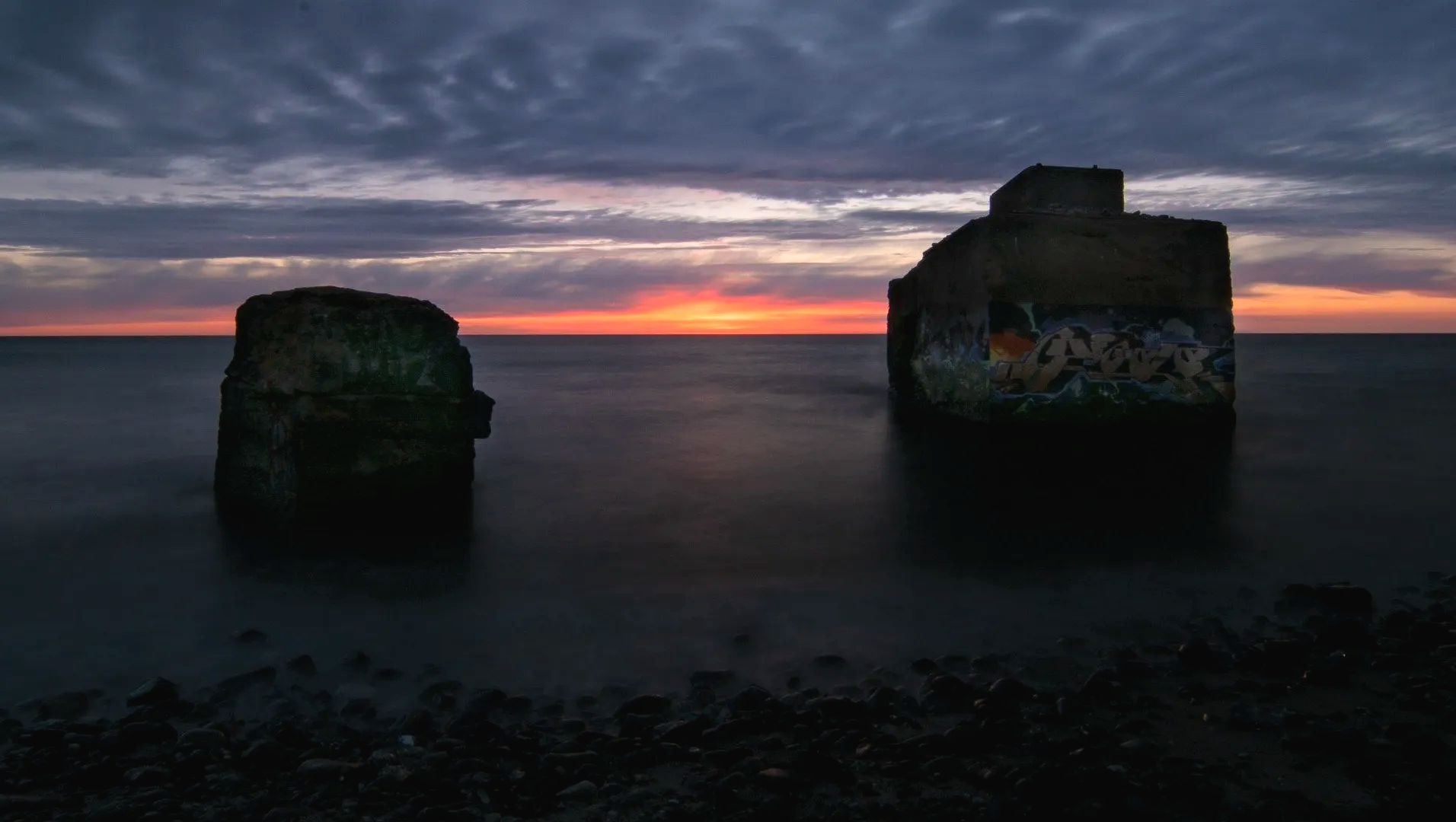 Lost Places, Ostsee, Strand, Bunker, Wustrow, Ahrenshoop, Sonnenuntergang, Graffiti