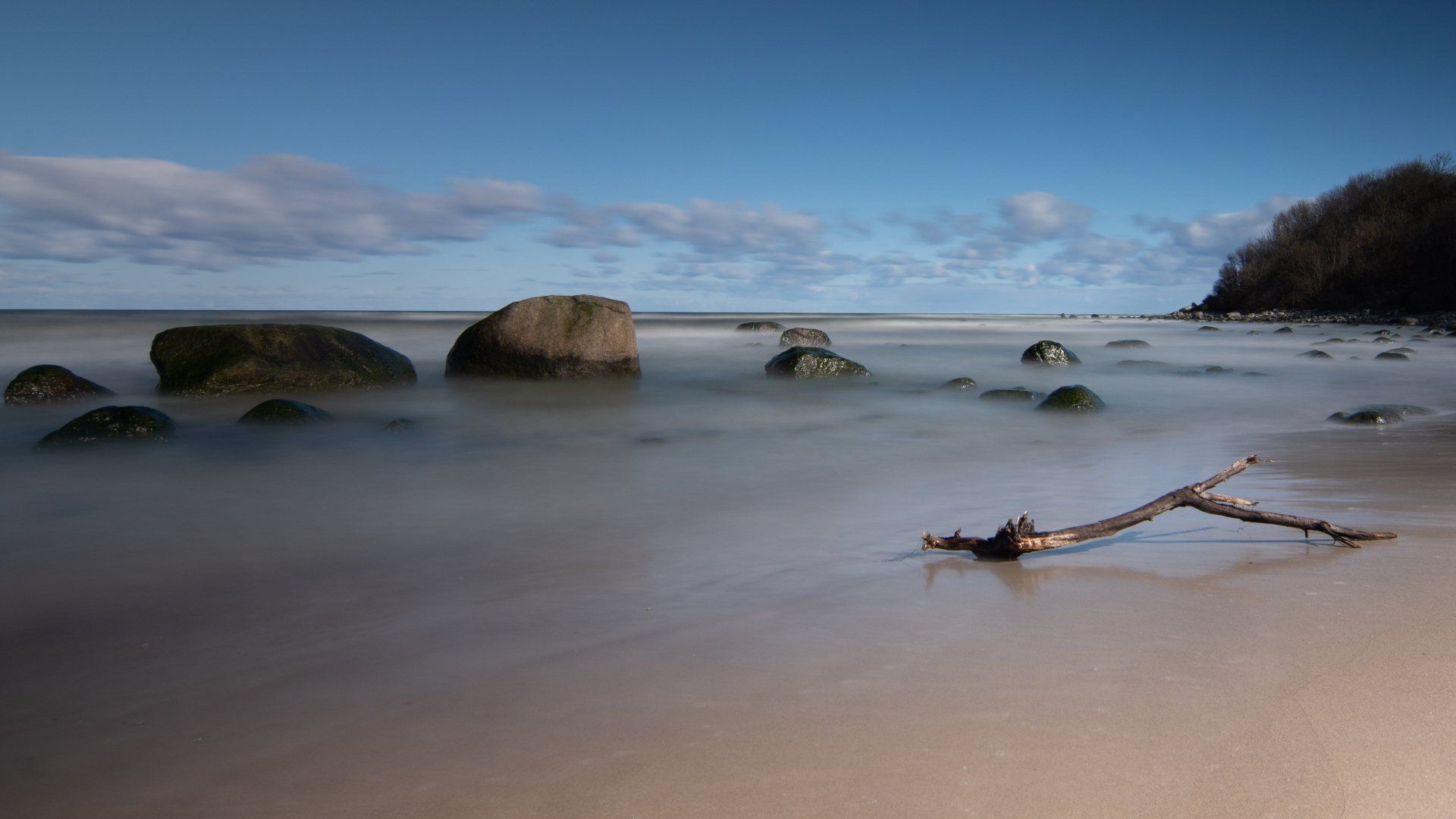 Rügen, Mecklenburg-Vorpommern, Vorpommern, Nordstrand, Strand, Stein, Wolken, Ostsee