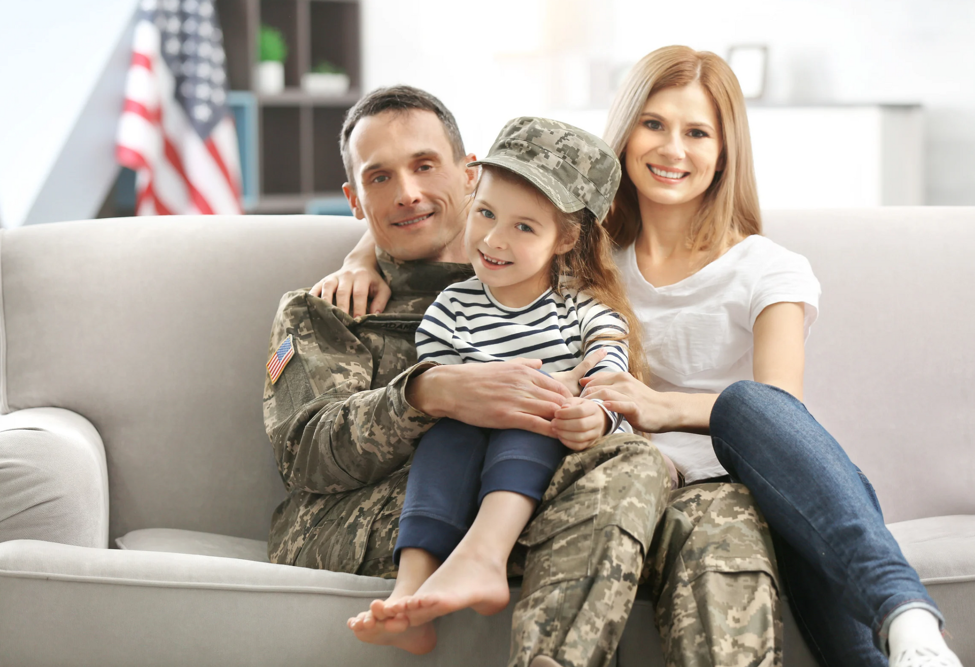 veteran family in new home