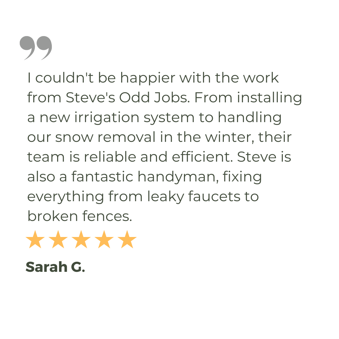 I couldn t be happier with the work from steve 's odd jobs.