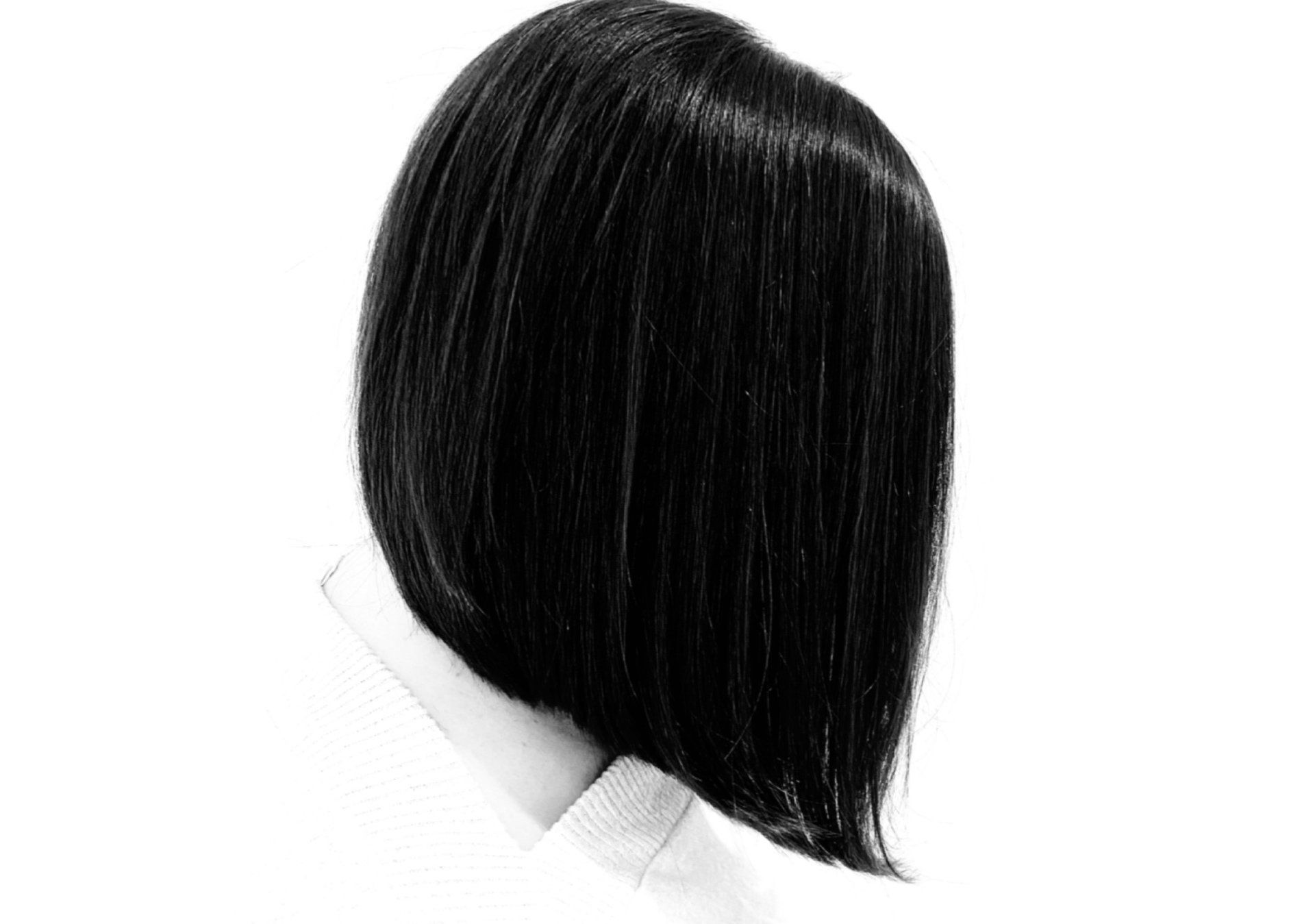 sleek dark hair style