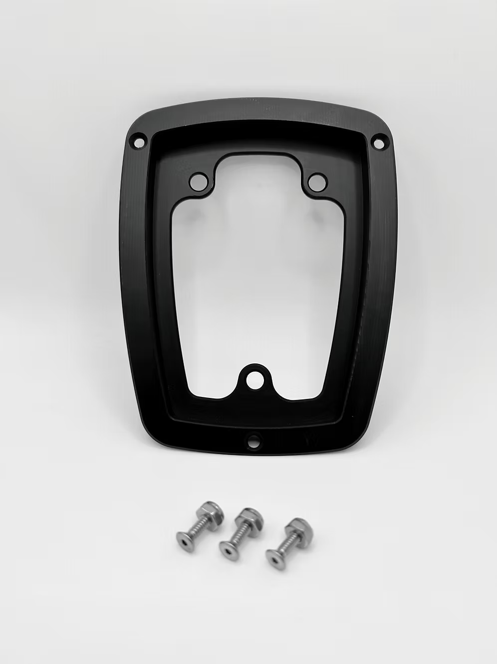 A black billet dash mount bezel made by Precision Metal Craft for a Racegrade Rotary Keypad.