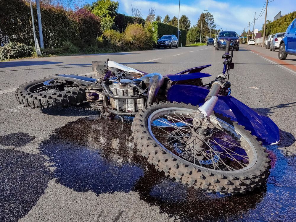 What is the most common type of motorcycle accident?