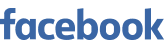 The facebook logo is blue and white on a white background.