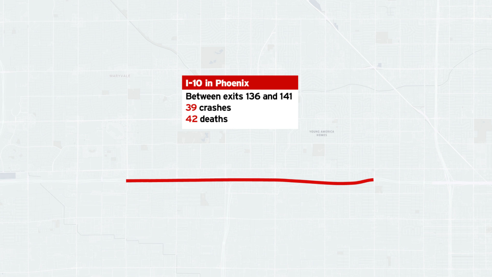 A map of a city with a red line on it