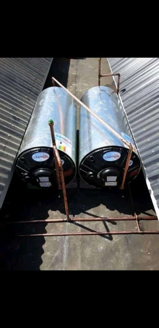 Double geysers installed on rooftop