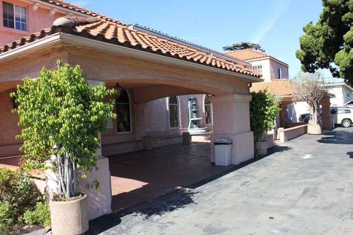 Exterior view of Douglass Family Mortuary in Lynwood, CA